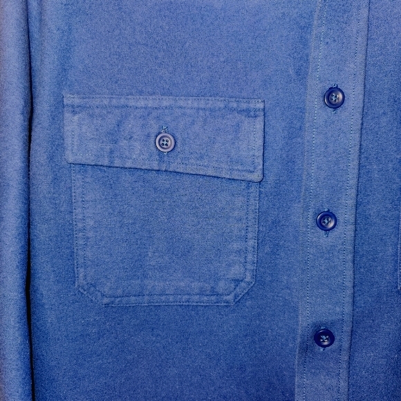 L.L. Bean Chamois Shirt Mens Large Tall Royal Blue New Without Tag All Cotton - Picture 5 of 6
